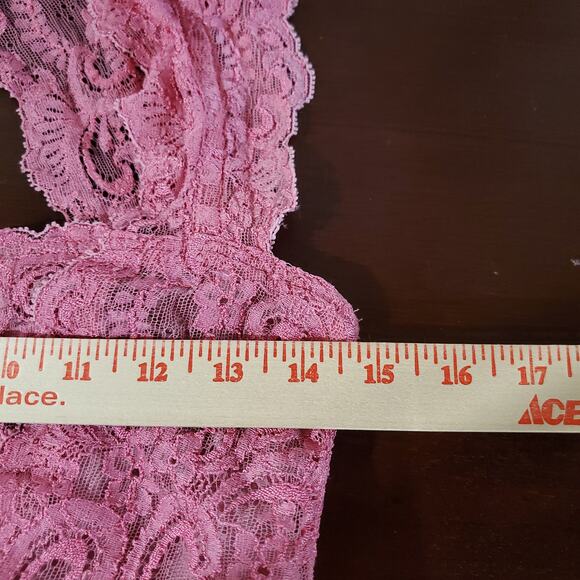 Vtg Nicole Miller Lace Square Neck Bodycon Sheath Dress size M Coquette Pink Y2K - Picture 10 of 13